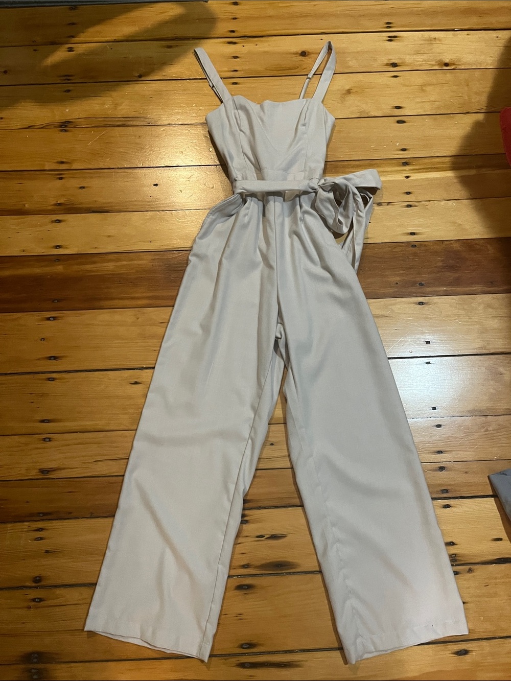 Abercrombie & Fitch Beige Wide-Leg Jumpsuit